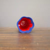 Blue / Red Fluted Flower Vase #JT307