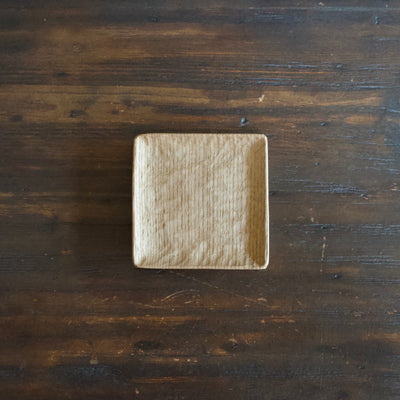 Small Hand Carved Square Plate #YT6E