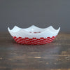 Octagon Red and White Murrini Bowl #F2