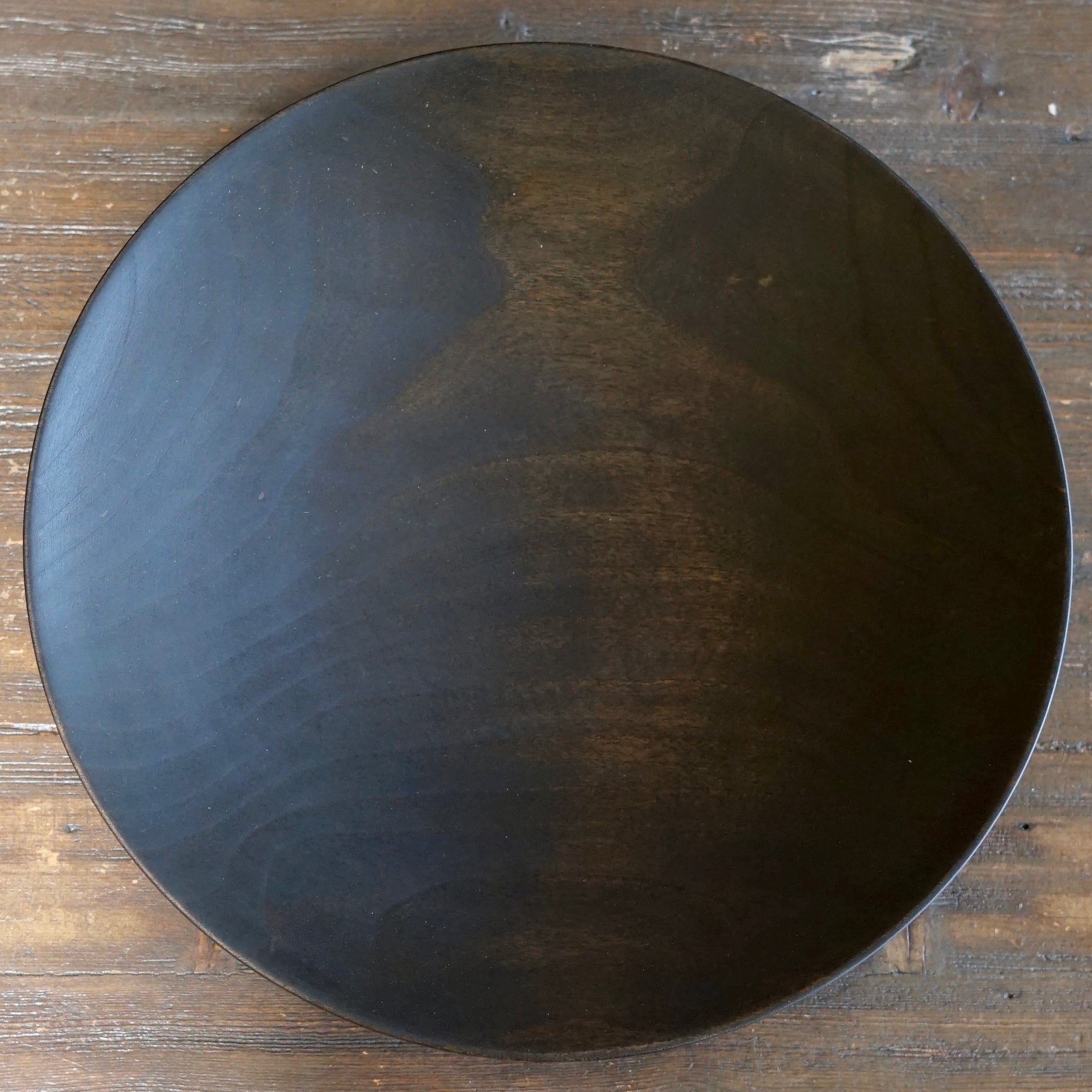 Large Black Shallow Bowl #YO11