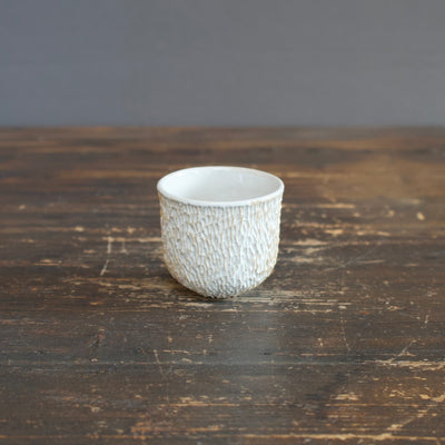 Carved White Sake Cup #LK755i