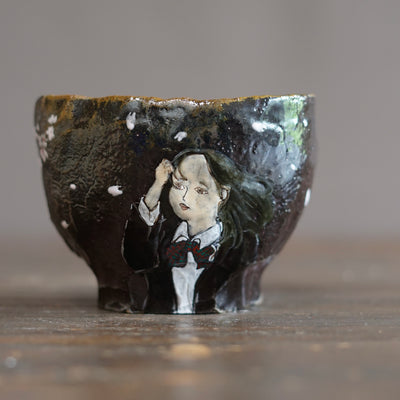 Sakura Schoolgirl Tea Ceremony Bowl #MA145