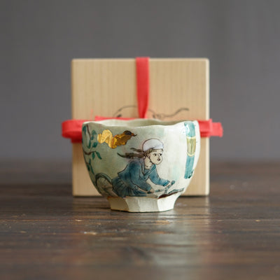Cycling Schoolgirl Tea Ceremony Bowl #MA147