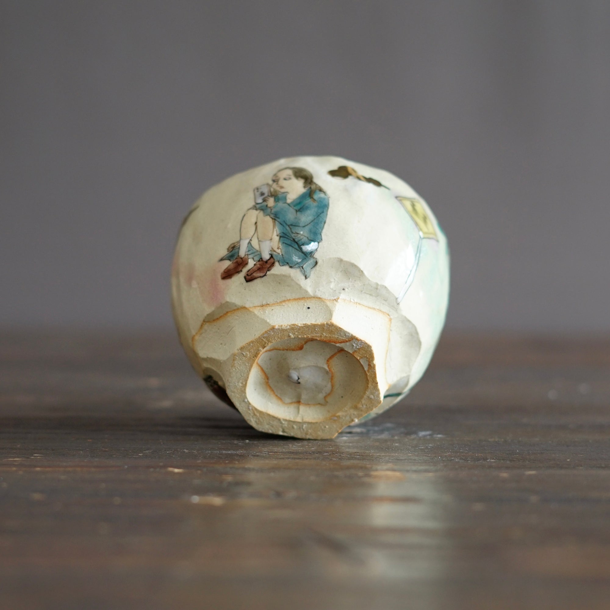Cycling Schoolgirl Tea Ceremony Bowl #MA147