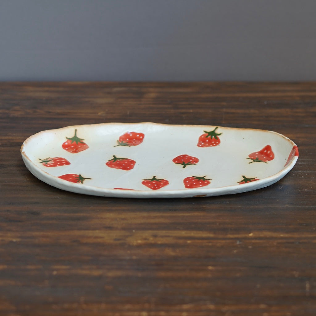 Oval Strawberry Plate #KB1B