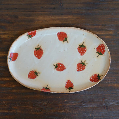 Oval Strawberry Plate #KB1C