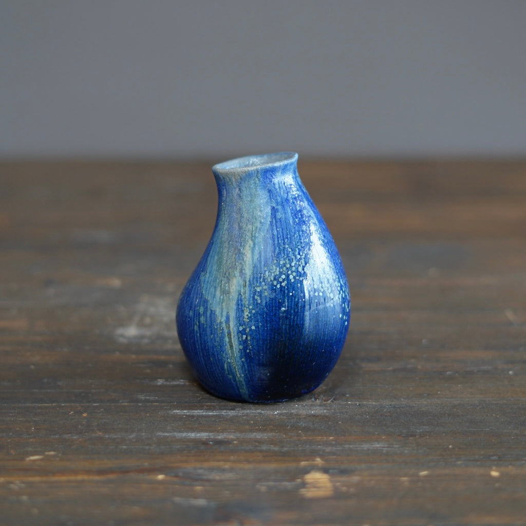 Blue TENMOKU Flower Vase #KY215A