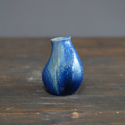 Blue TENMOKU Flower Vase #KY215A