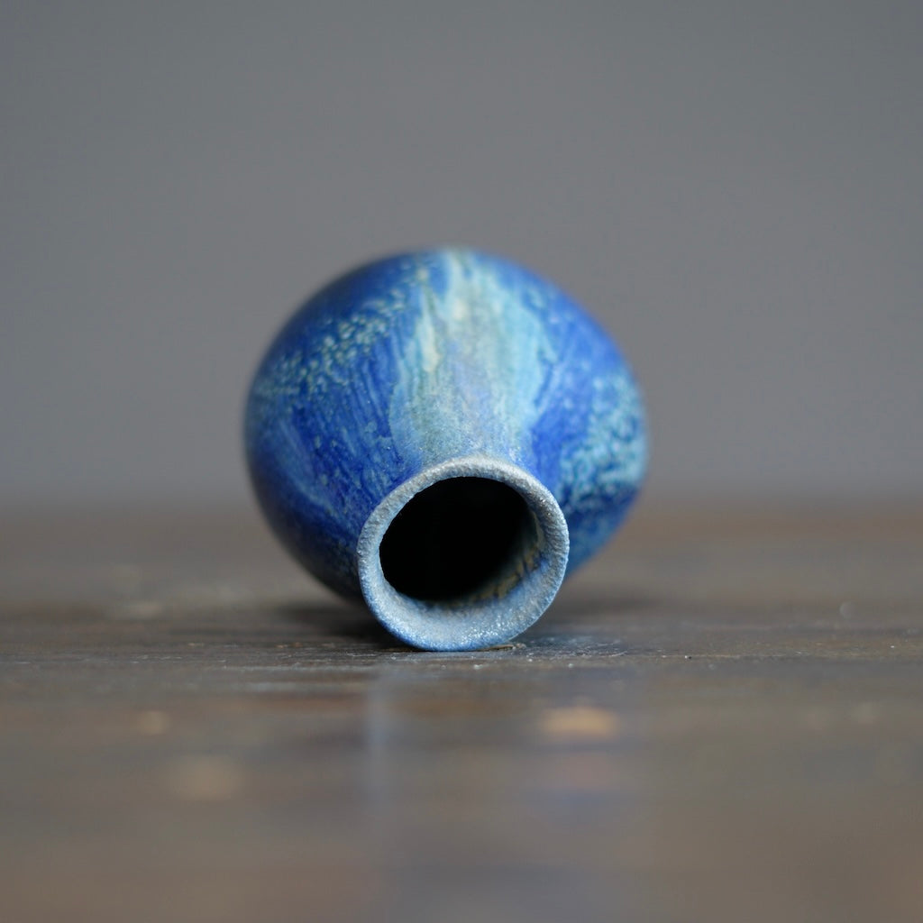 Blue TENMOKU Flower Vase #KY215A