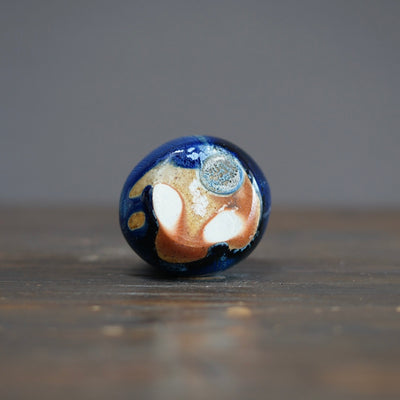 Blue TENMOKU Flower Vase #KY215A