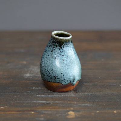 Blue TENMOKU Flower Vase #KY215B