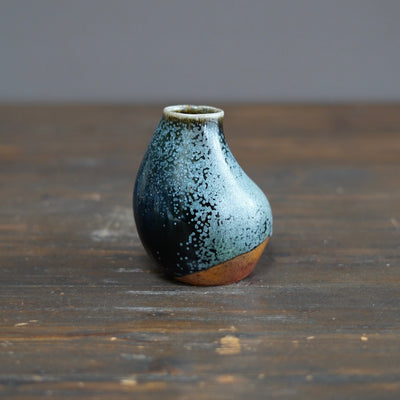 Blue TENMOKU Flower Vase #KY215B