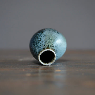 Blue TENMOKU Flower Vase #KY215B