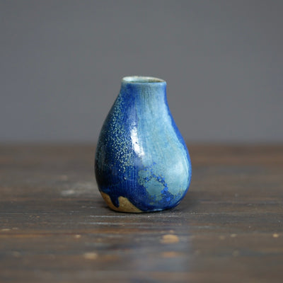 Blue TENMOKU Flower Vase #KY215C