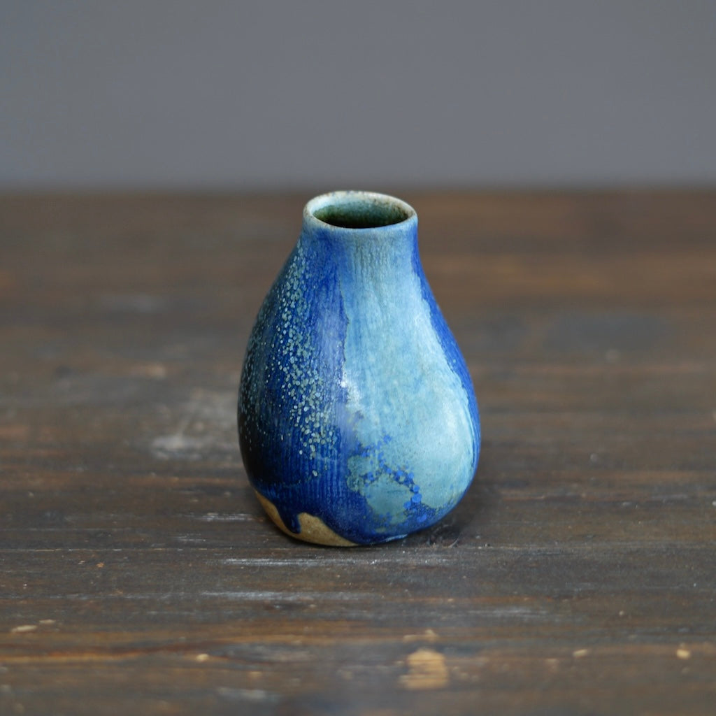 Blue TENMOKU Flower Vase #KY215C
