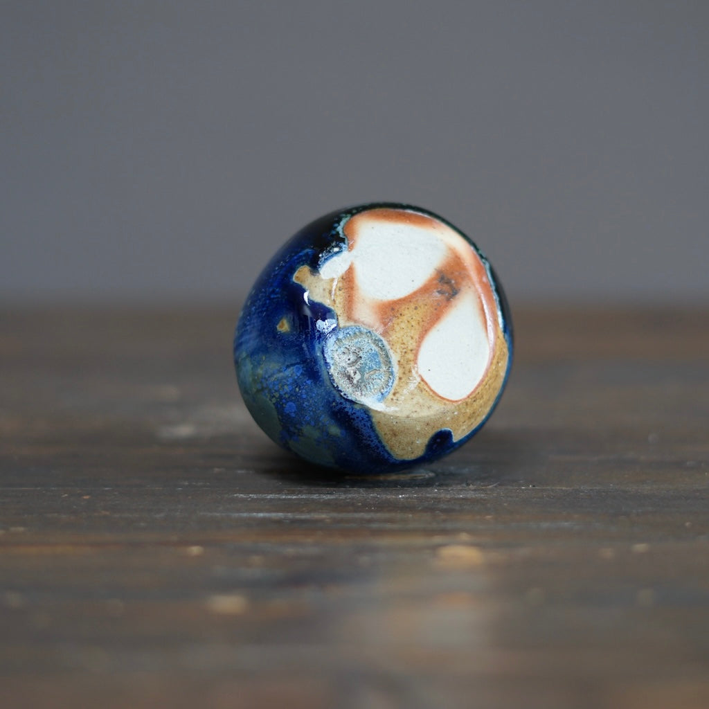 Blue TENMOKU Flower Vase #KY215C