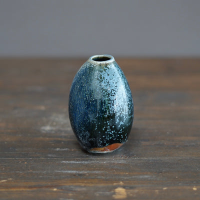 Blue TENMOKU Flower Vase #KY211A
