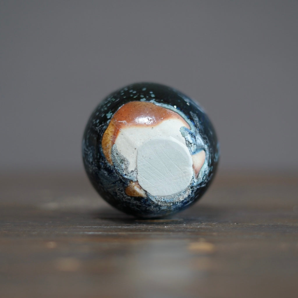 Blue TENMOKU Flower Vase #KY211A