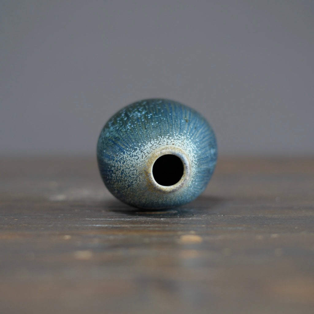 Blue TENMOKU Flower Vase #KY211B