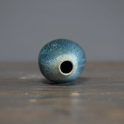 Blue TENMOKU Flower Vase #KY211B