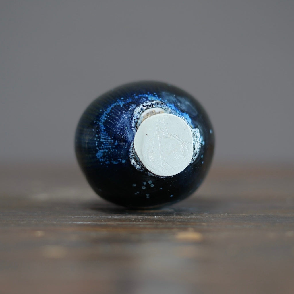 Blue TENMOKU Flower Vase #KY211B