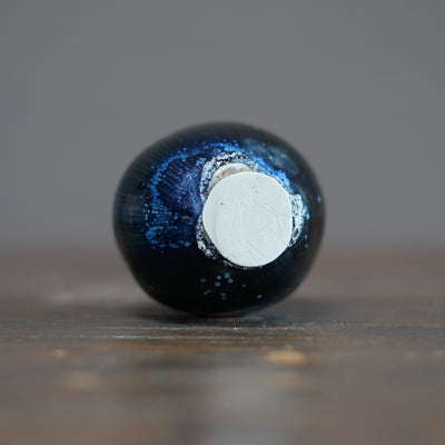 Blue TENMOKU Flower Vase #KY211B