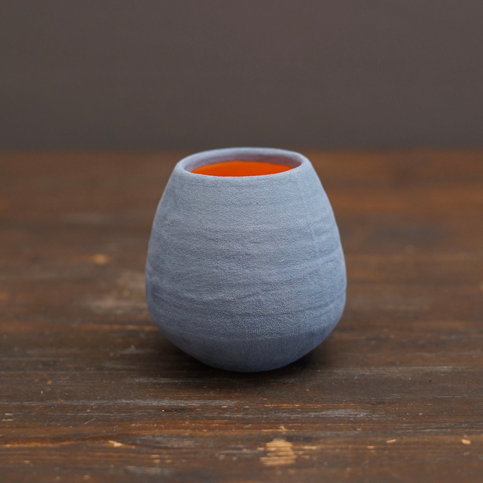Silver Grey / Orange Large Mini Dino Vase #JT444A