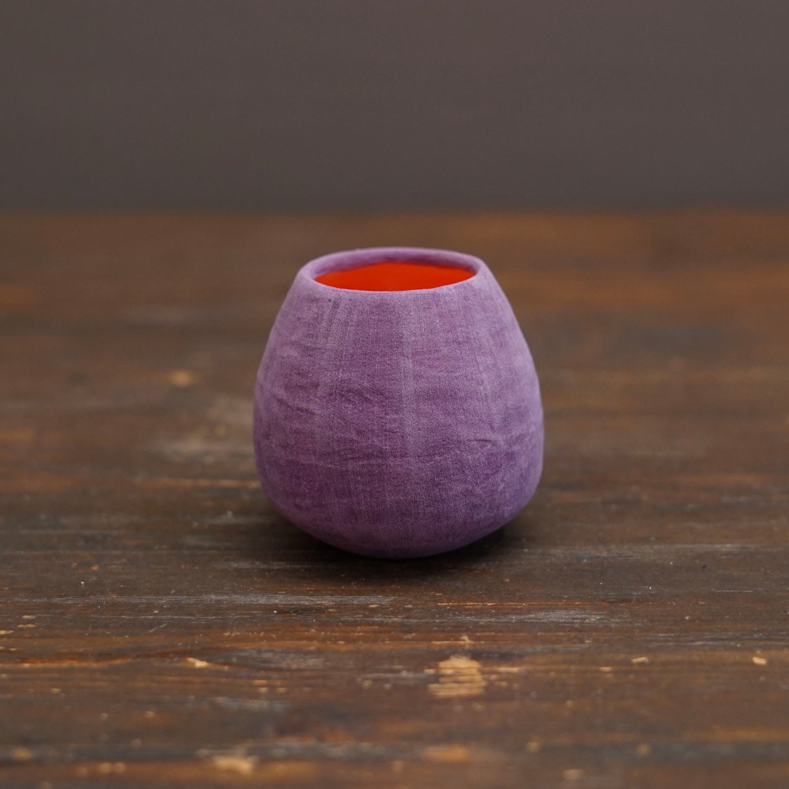 Violet / Orange Medium Mini Dino Vase #JT445