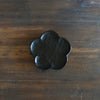 Small Black Hand Carved Flower Plate #YT7A