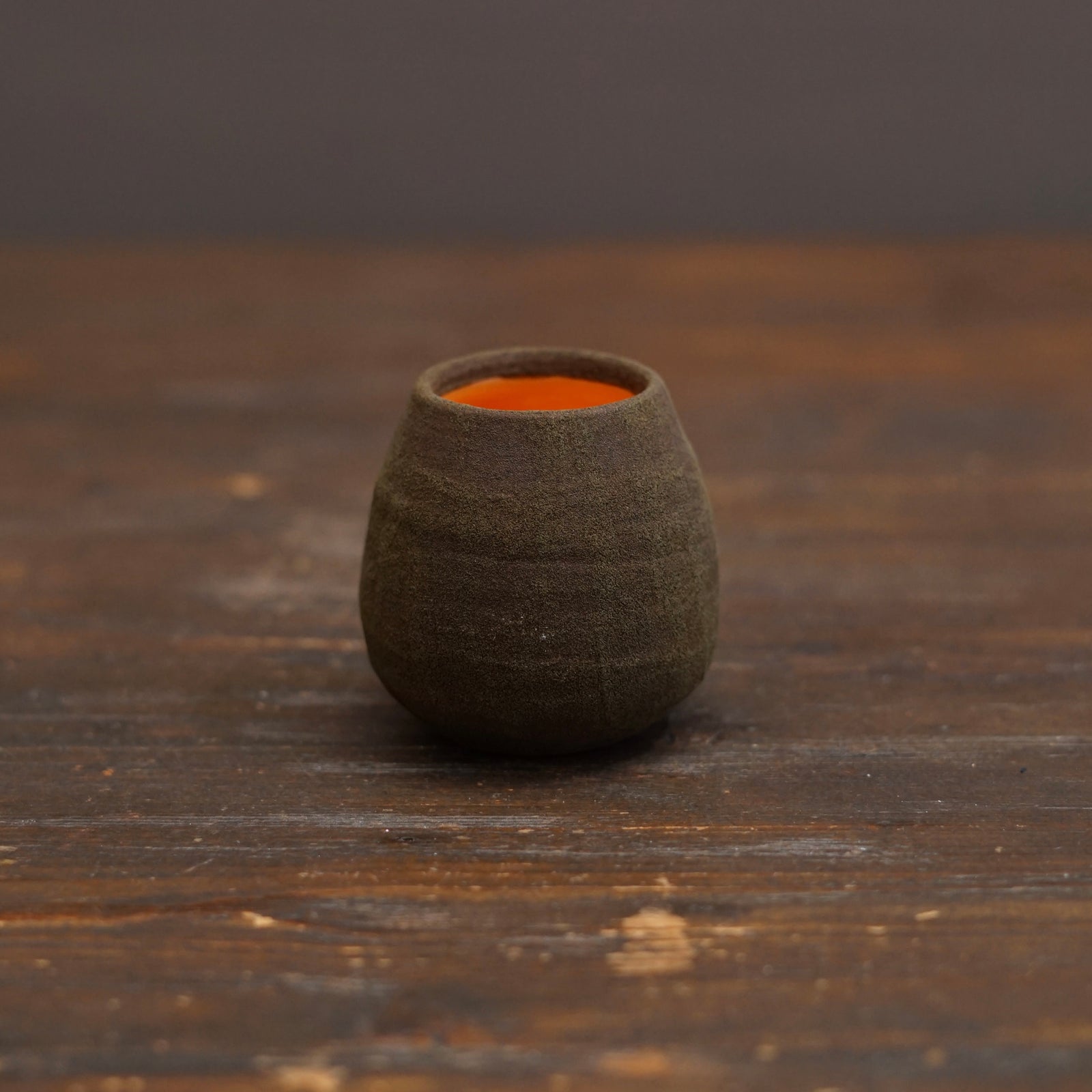 Olive / Orange Mini Dino Vase #JT446D