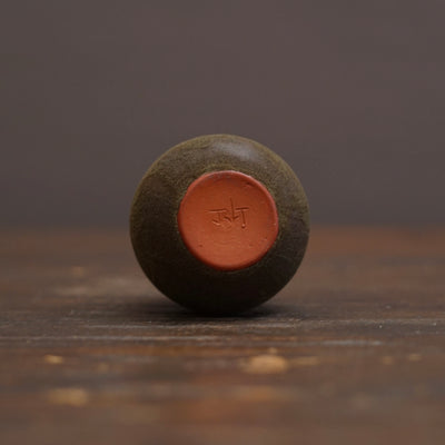 Olive / Orange Mini Dino Vase #JT446D