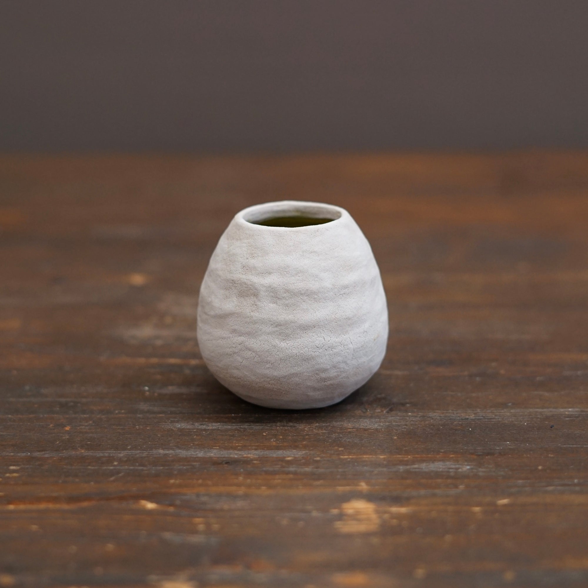 Snowy White / Green Mini Dino Vase #JT446F