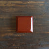 Small Red Hand Carved Square Plate #YT8E