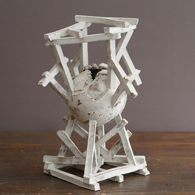 Sphere Structure Ceramic Sculpture / Flower Vase #HT8