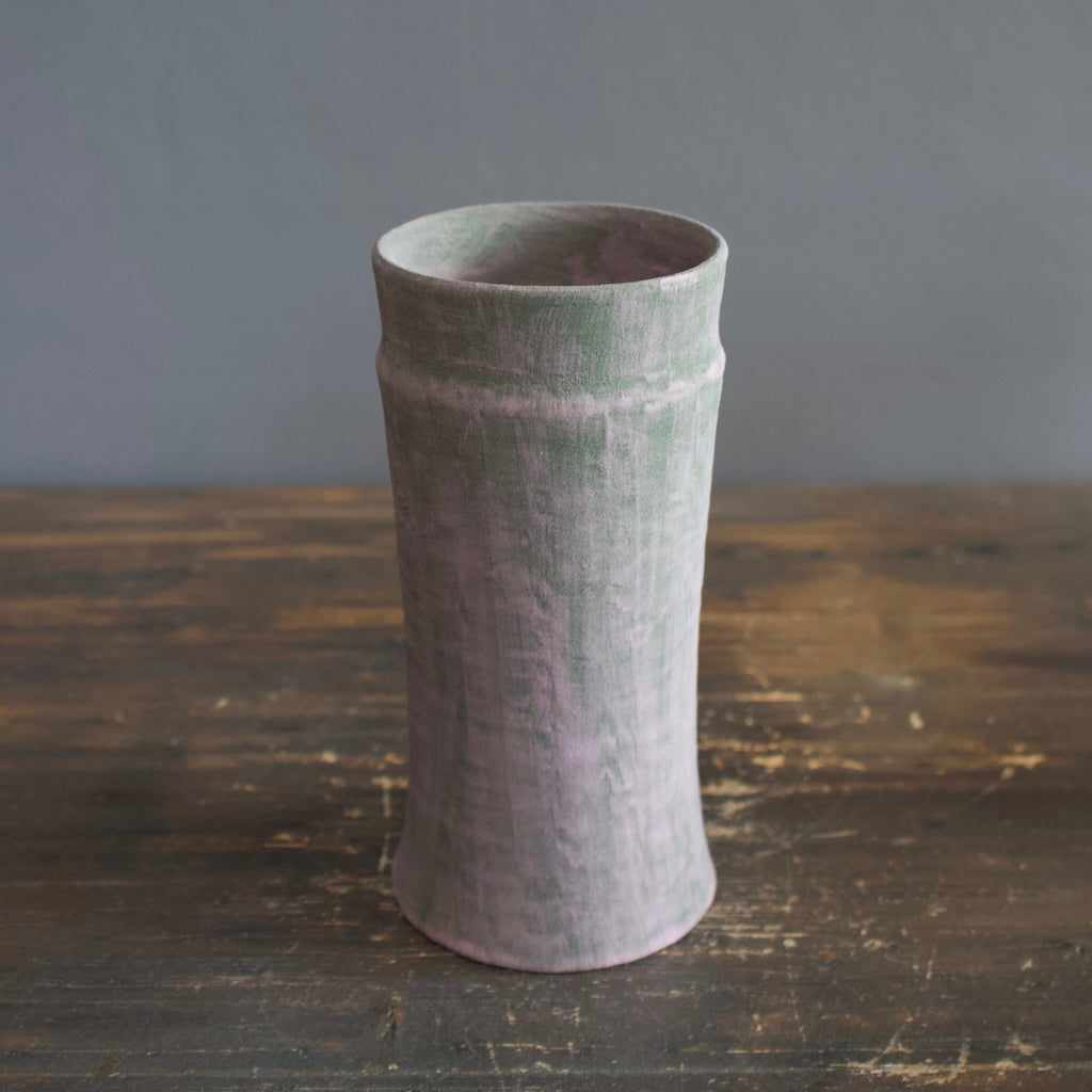 Cylinder Flower Vase Olive / Pink #JT293