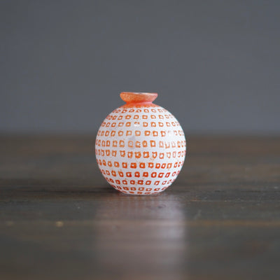 Frosted Orange Globe Bud Vase #YY2