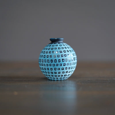 Frosted Blue Globe Bud Vase #YY3