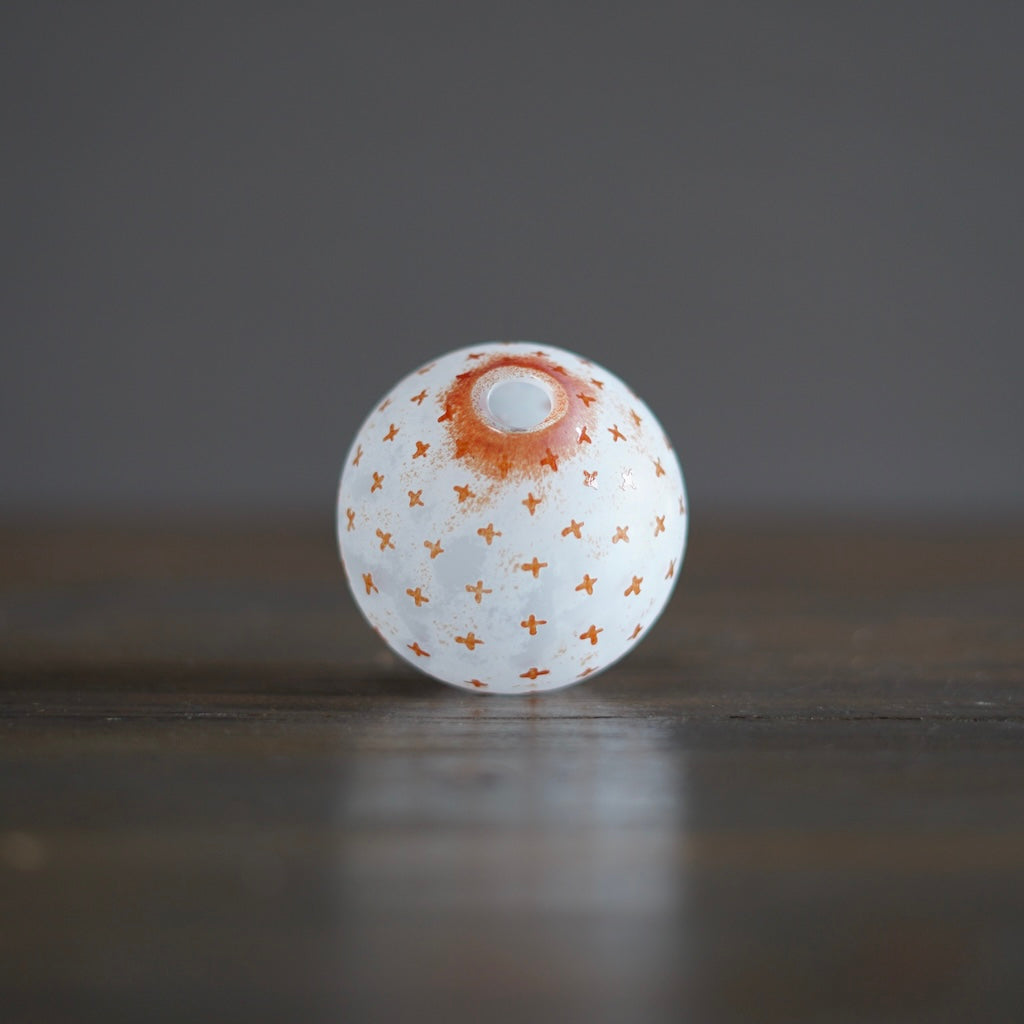 Frosted Orange Globe Bud Vase #YY18