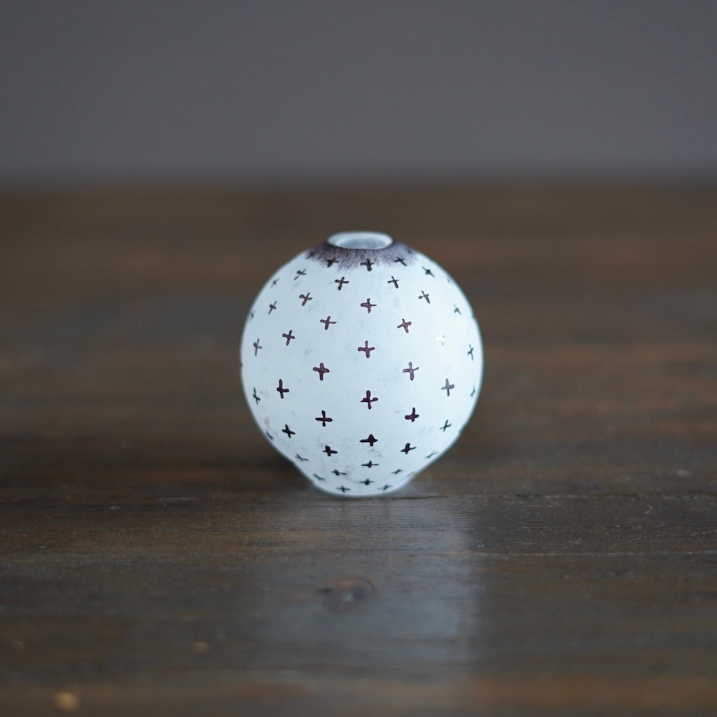 Frosted Black Globe Bud Vase #YY20