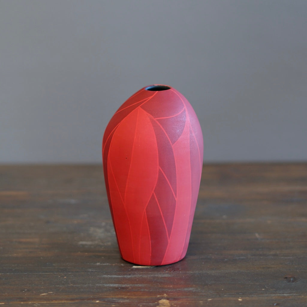 Small Red Flower Vase #AY10