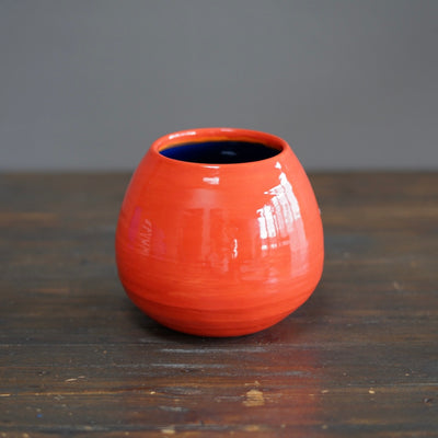 Orange and Blue Dino Vase #JT413A