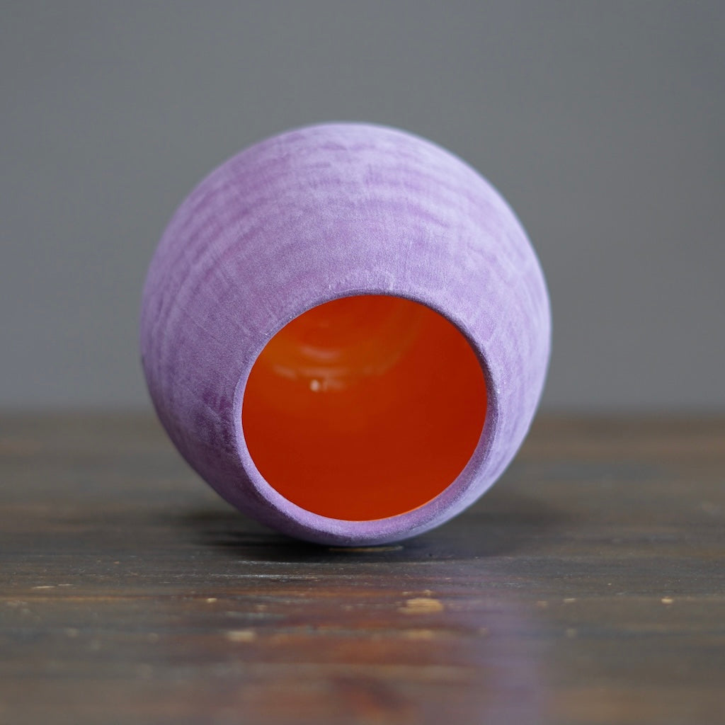 Lavender / Orange Dino Vase #JT413B