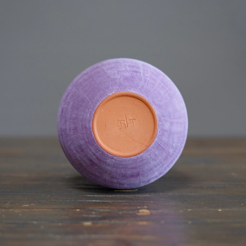 Lavender / Orange Dino Vase #JT413B