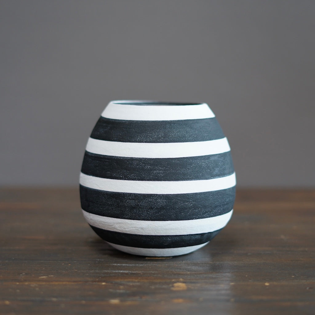 Striped / Orange Dino Vase #JT413C