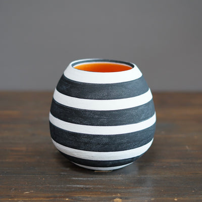 Striped / Orange Dino Vase #JT413C