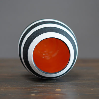 Striped / Orange Dino Vase #JT413C