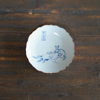 CHOJYU-GIGA Soy Plate "Sumo Wrestling" #Ki13L