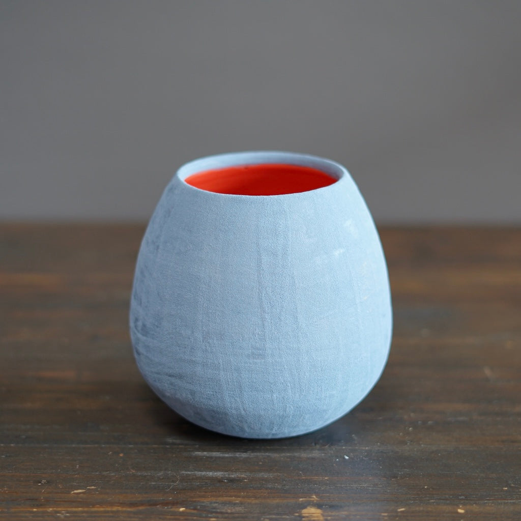 Light Blue / Red Dino Vase #JT413G