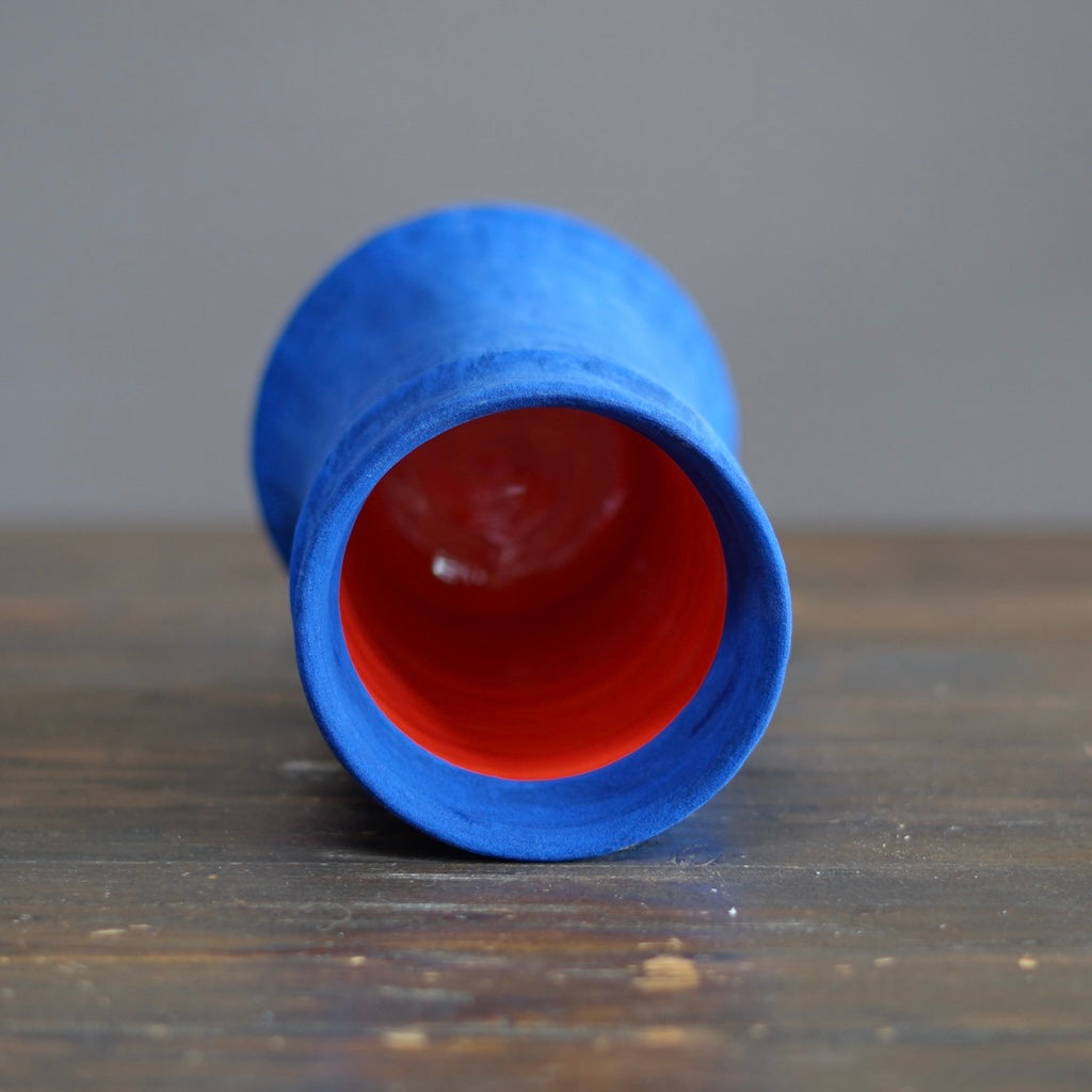Blue / Red Column Vase #JT414