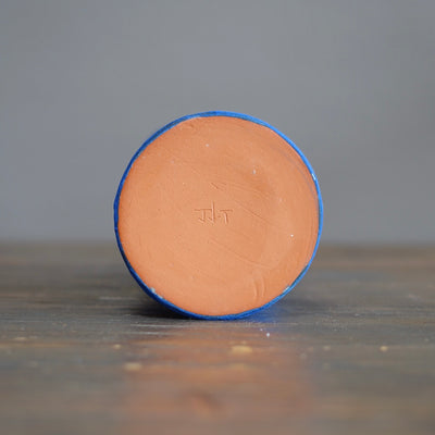 Blue / Yellow Fluted Vase #JT415